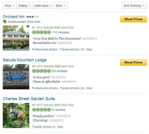 TripAdvisor reviews