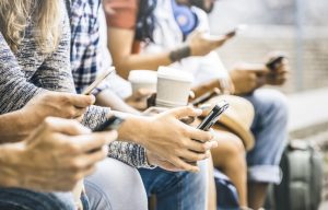 Millennials on their smart phones