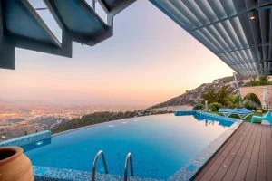 luxury pool with a great view at a hotel or vacation rental to help understand what is yield management