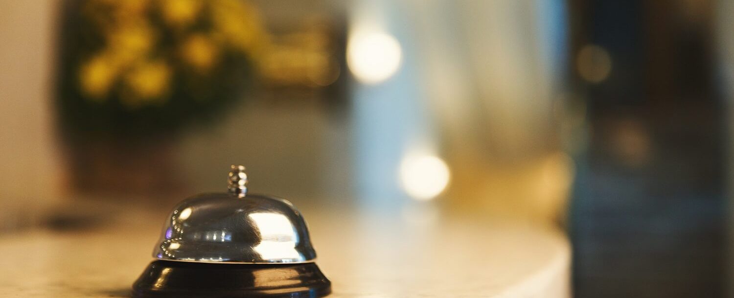 front desk reception bell on counter