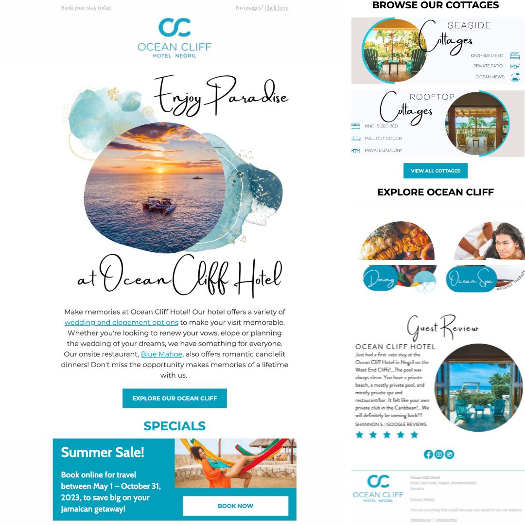 ocean cliff hotel email example