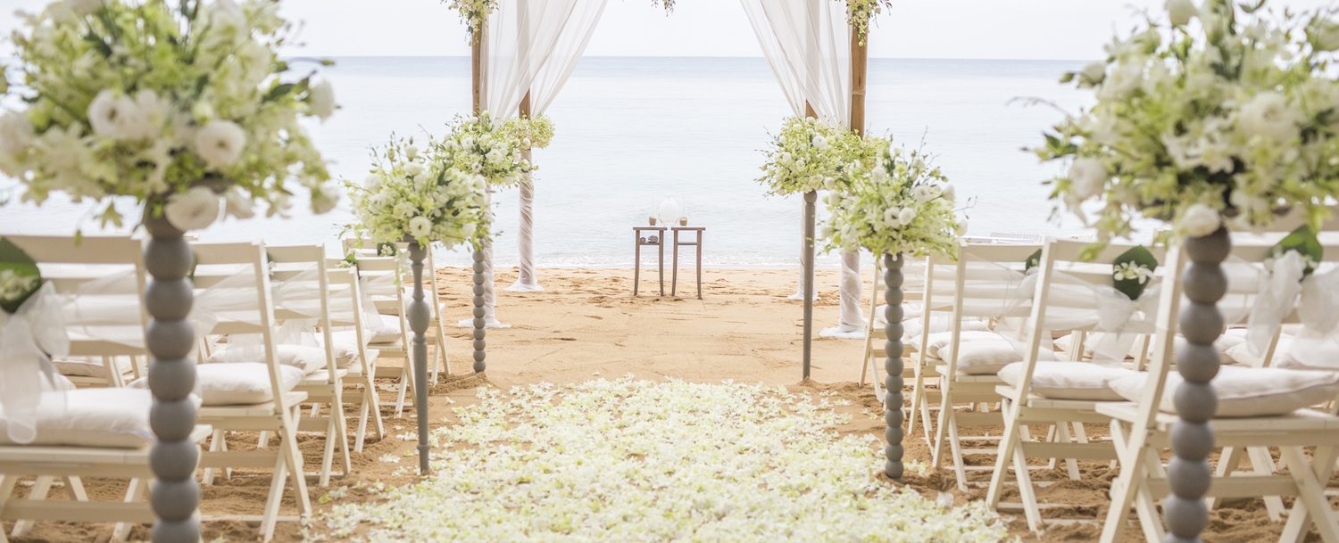 beautiful beach wedding set up