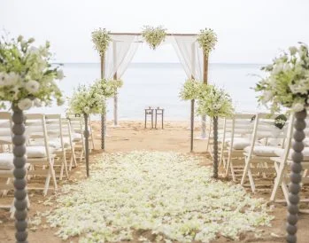 beautiful beach wedding set up