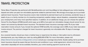 travel protection page from tahoe moon properties