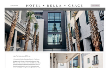 hotel bella grace homepage screenshot