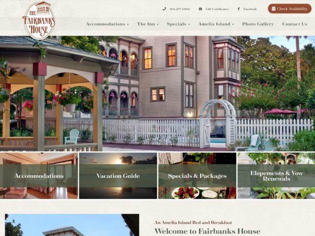 fairbanks house homepage screen capture