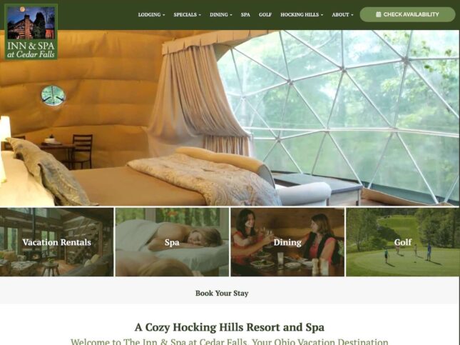Inn & Spa at Cedar Falls homepage